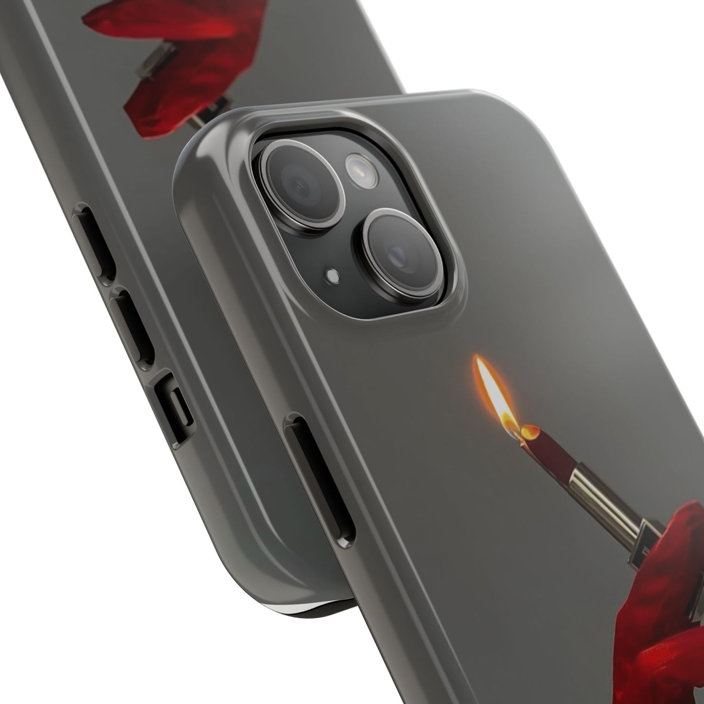 Red Glove Lighter Tough Phone Case — Dark Gothic Flame Protective Cover