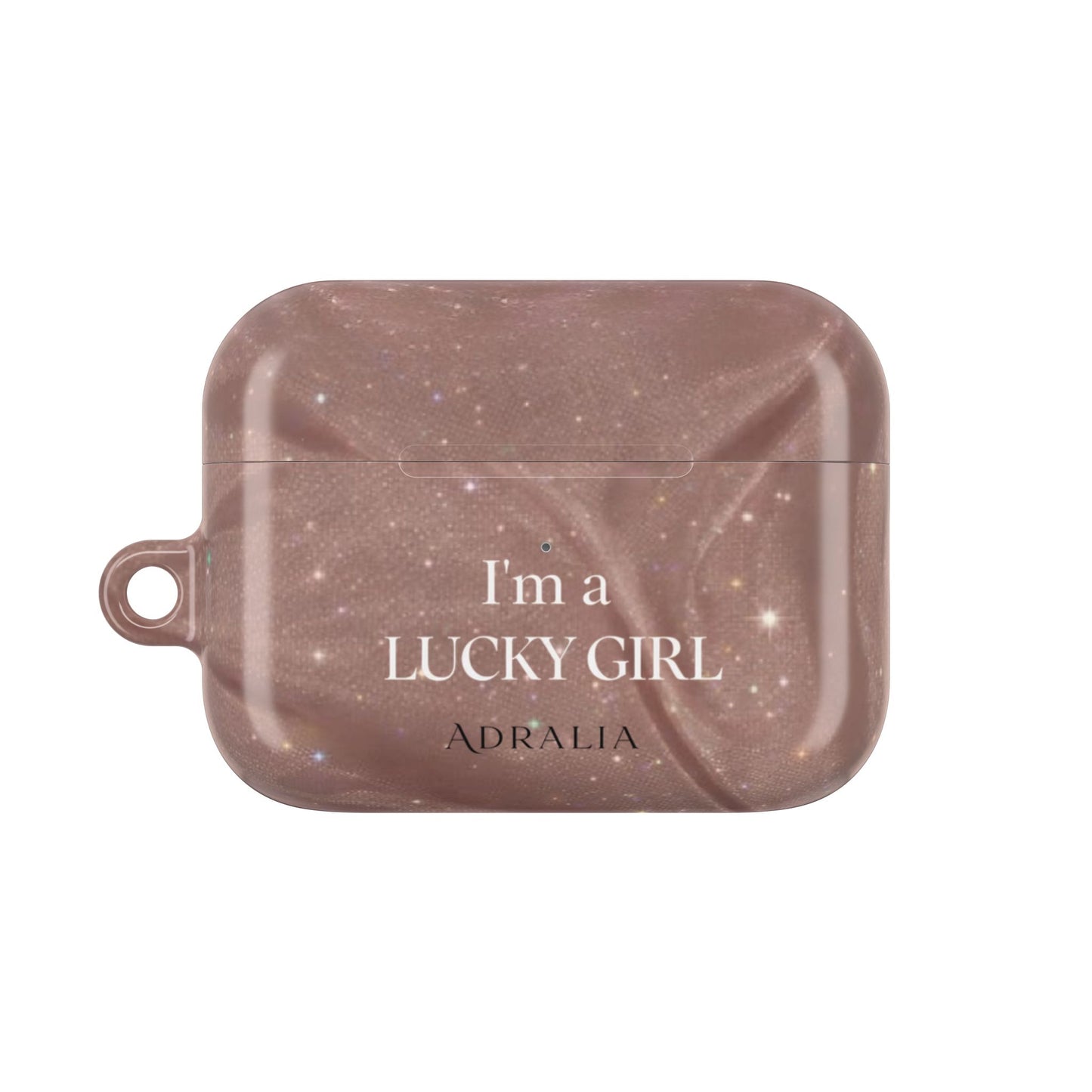 AirPod Case — "I'm a Lucky Girl" Marble Protective Case
