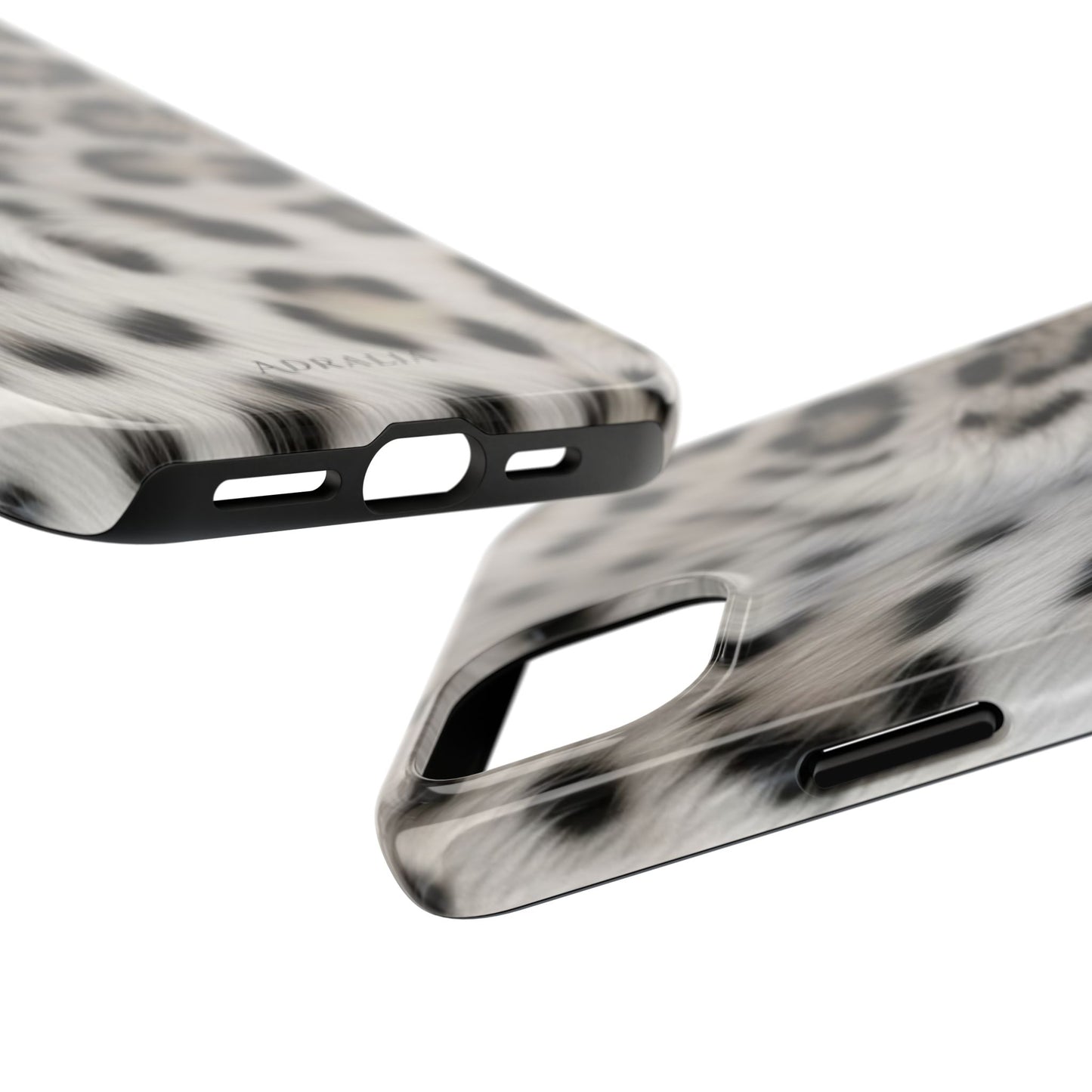 Leopard Fur Tough Phone Case — White Snow Cheetah Protective Cover