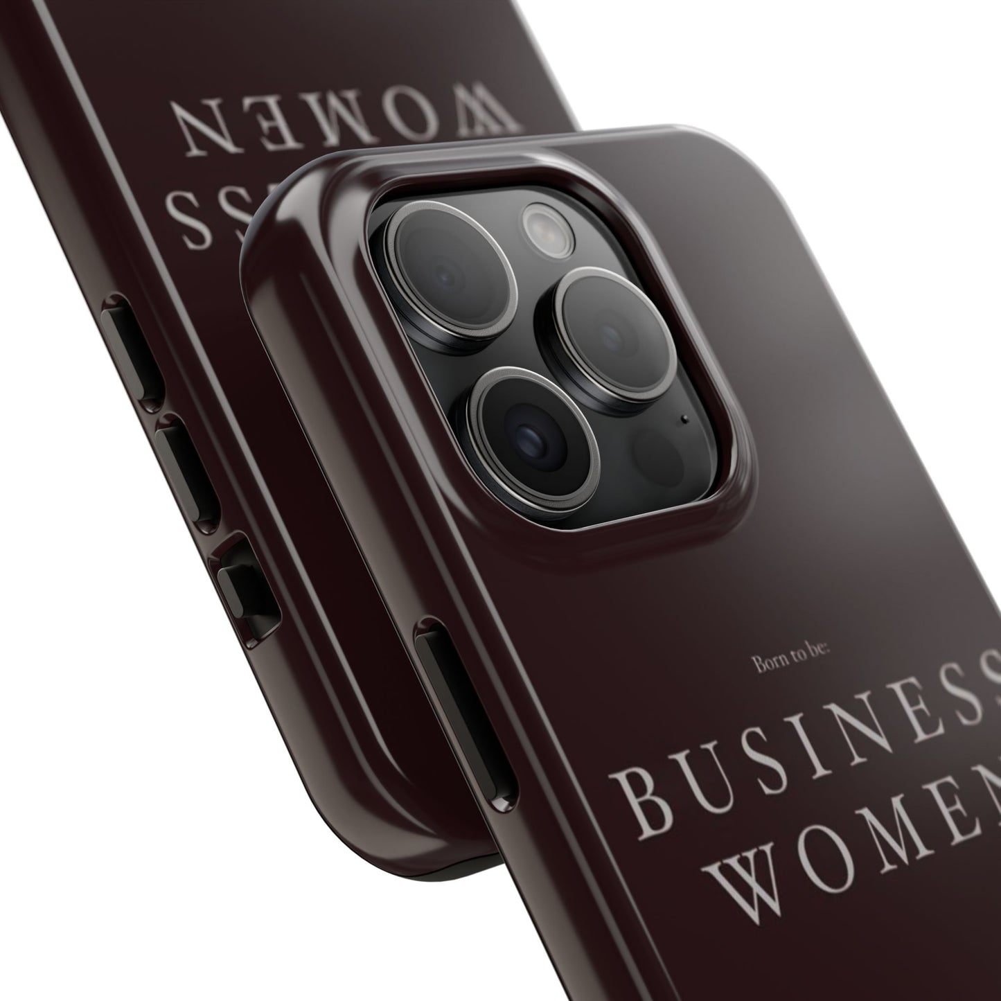 Business Women Tough Phone Case — Empowering Burgundy Protective Phone Cover