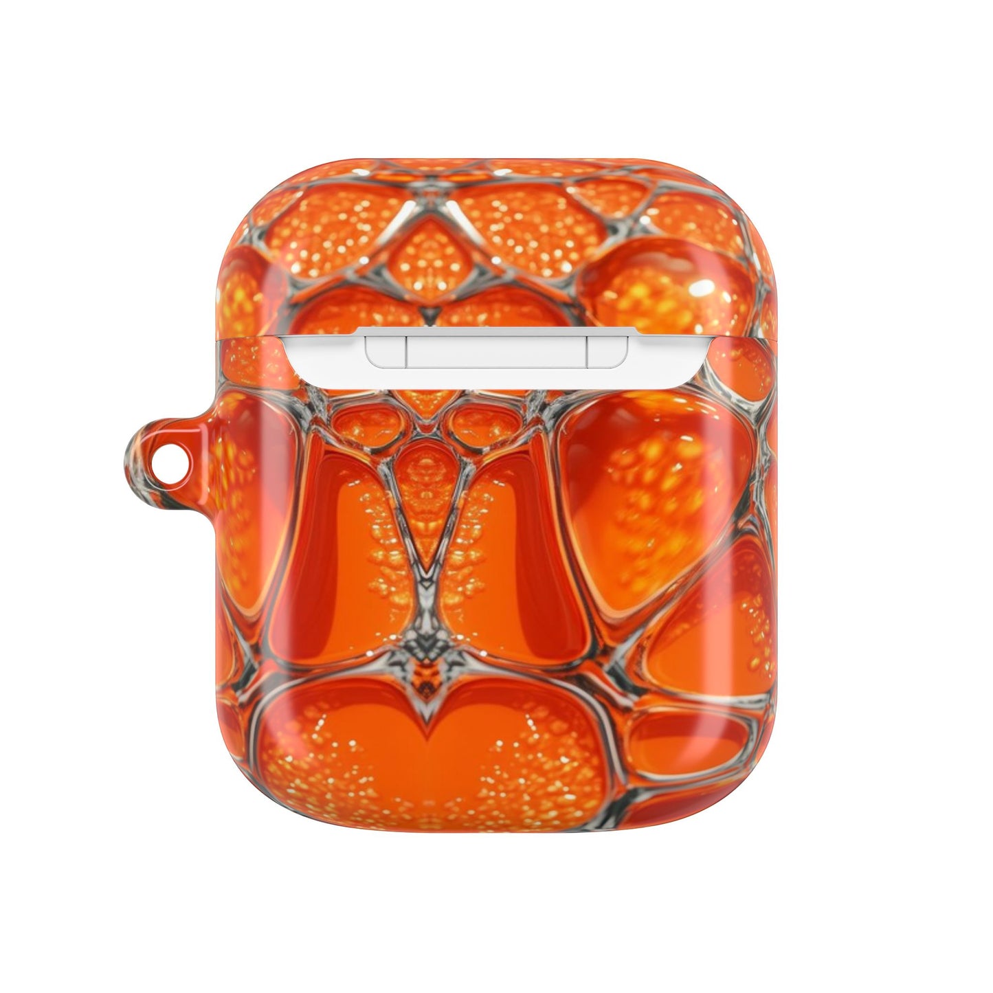 Orange Abstract Pattern AirPod Case — Vibrant Geometric Protective Cover