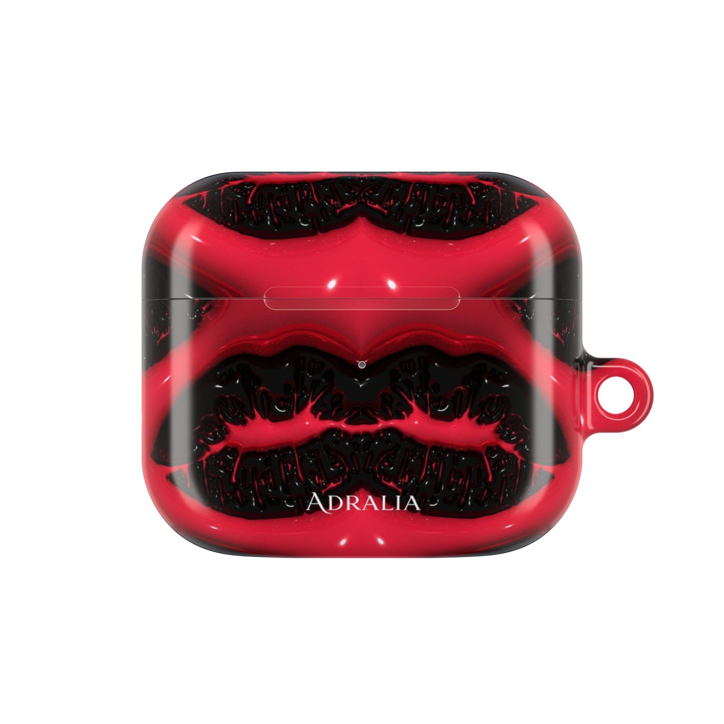 Red Black Marble AirPod Case — Bold Abstract Protective Case