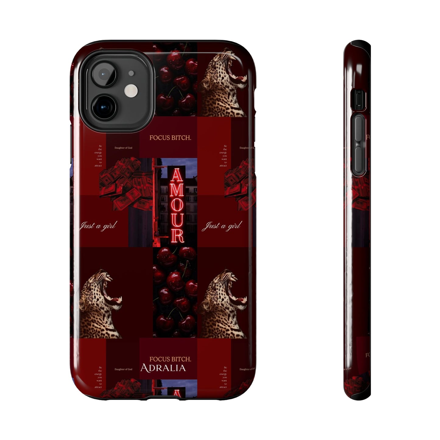 Tough Phone Case — Amour Red Leopard Graphic Protective Cover