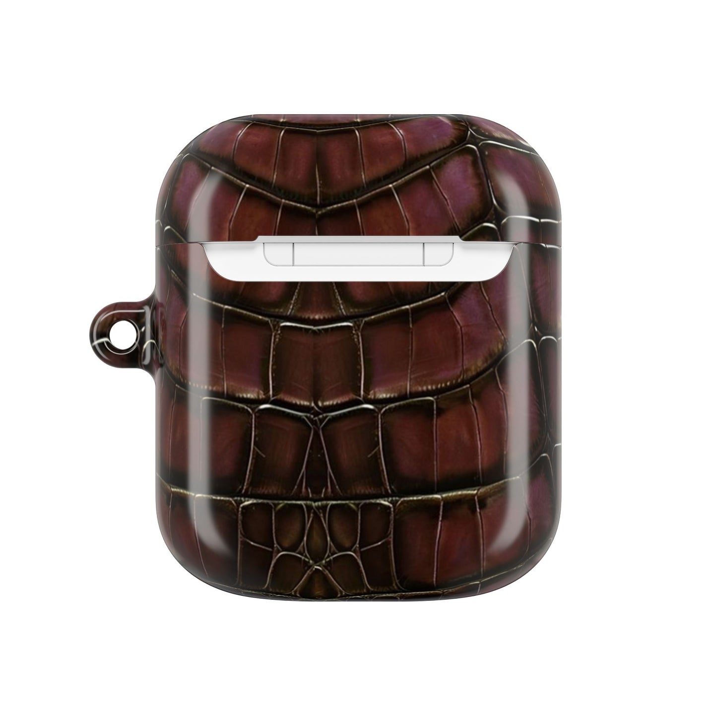 Croc-Embossed Burgundy AirPod Case – Luxe Protective Cover