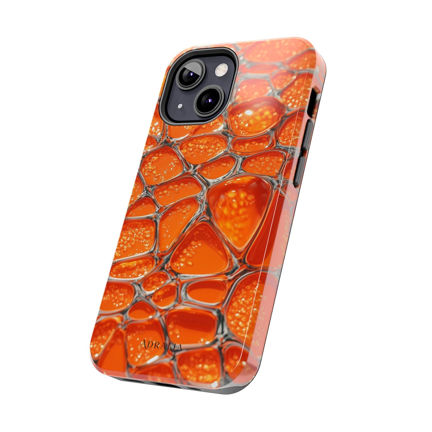 Orange Resin Abstract Tough Phone Case — Durable Protective iPhone Cover
