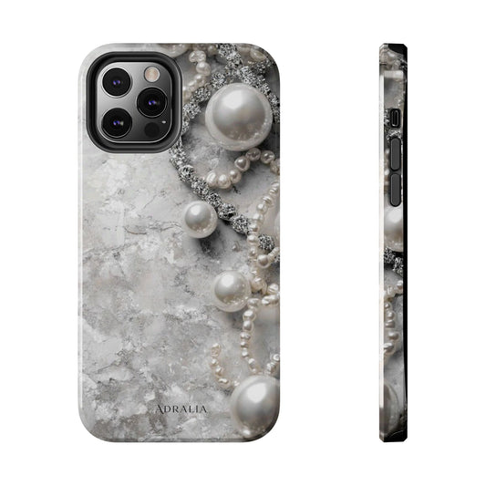 Pearl Luxe Tough Phone Case — Elegant Pearl & Crystal Protective Cover