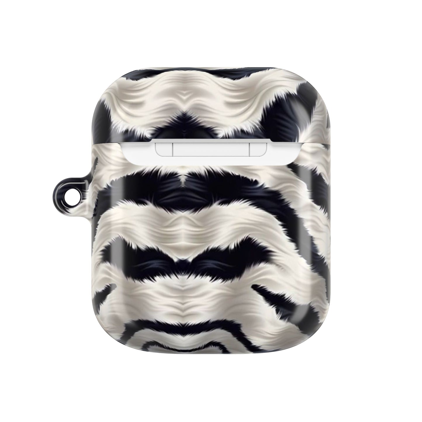 Zebra Fur Pattern AirPod Case — Luxe Black & White Animal Print Protective Cover