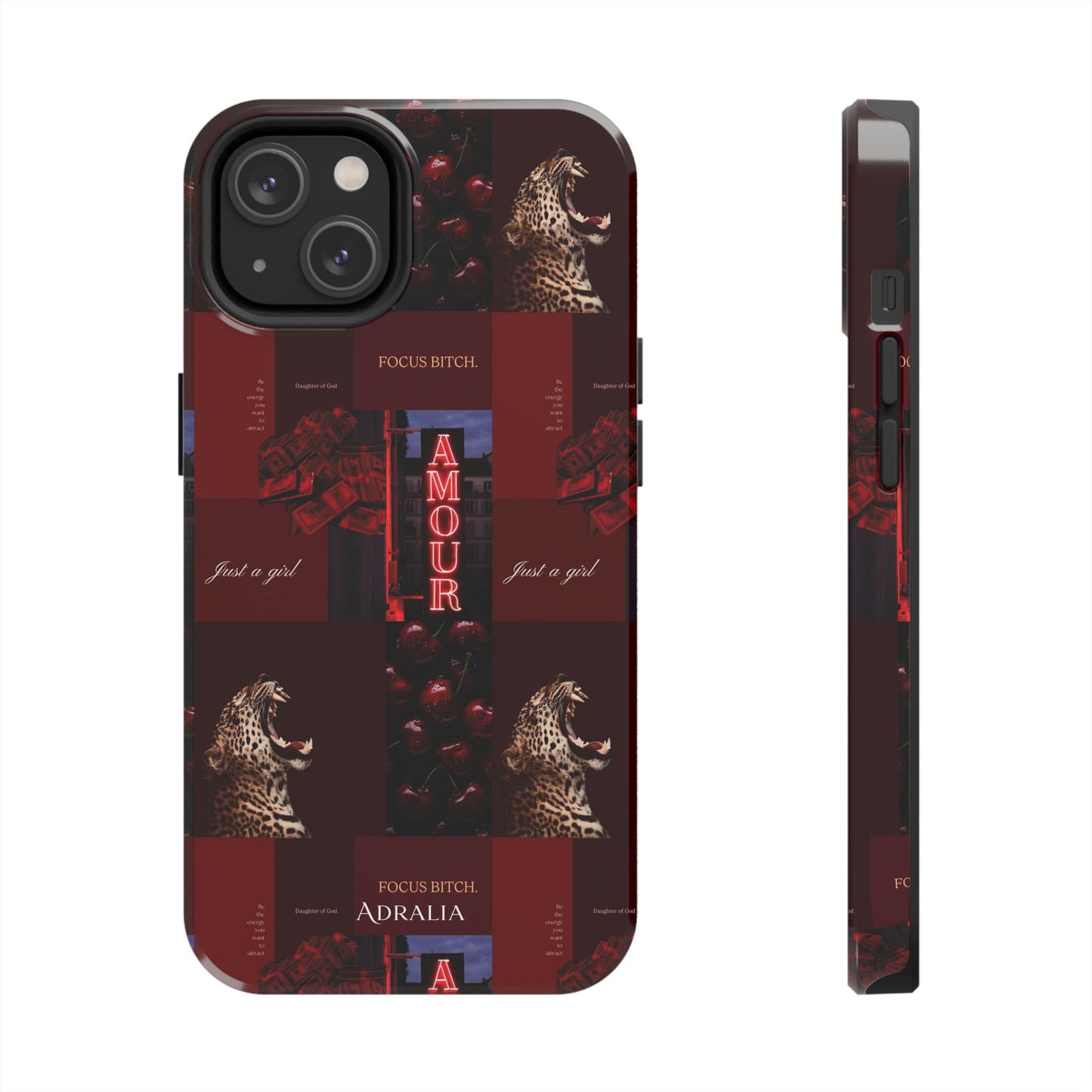 Tough Phone Case — Amour Red Leopard Graphic Protective Cover