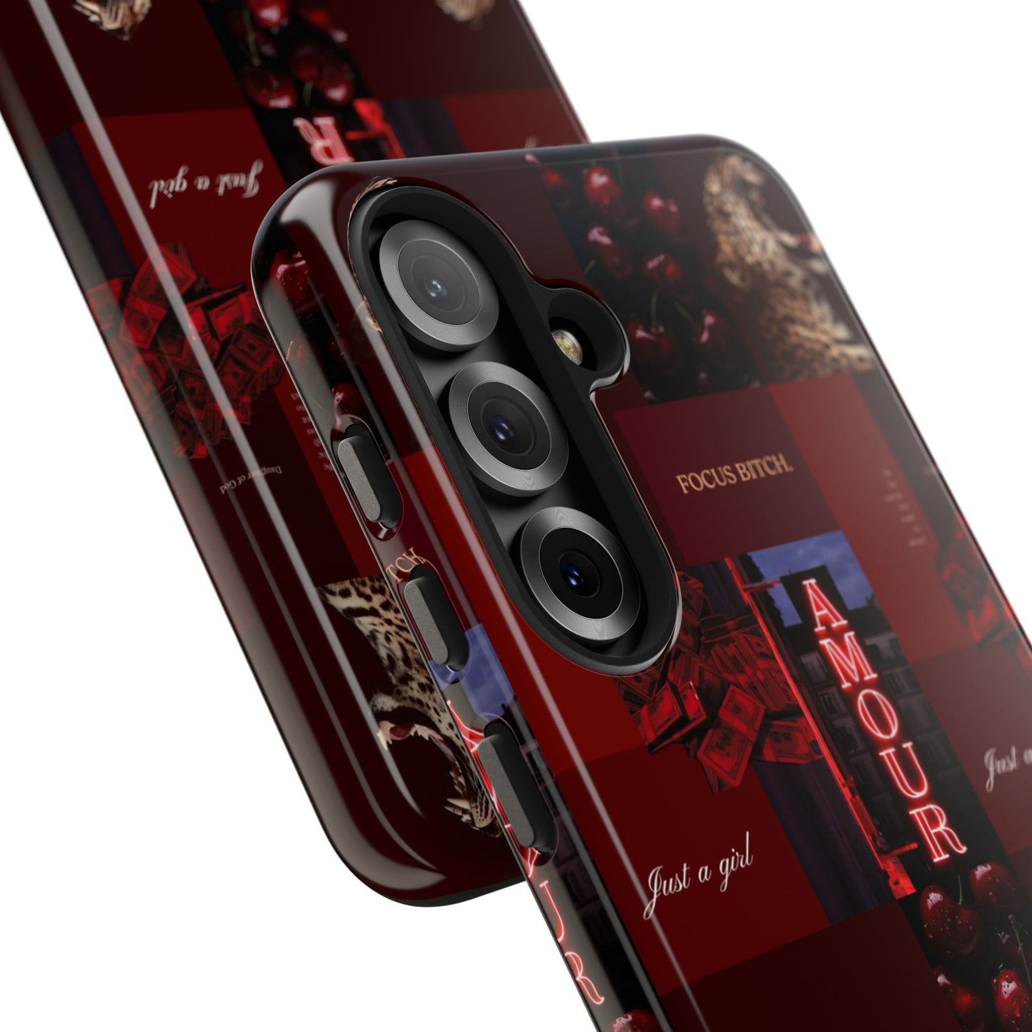 Tough Phone Case — Amour Red Leopard Graphic Protective Cover