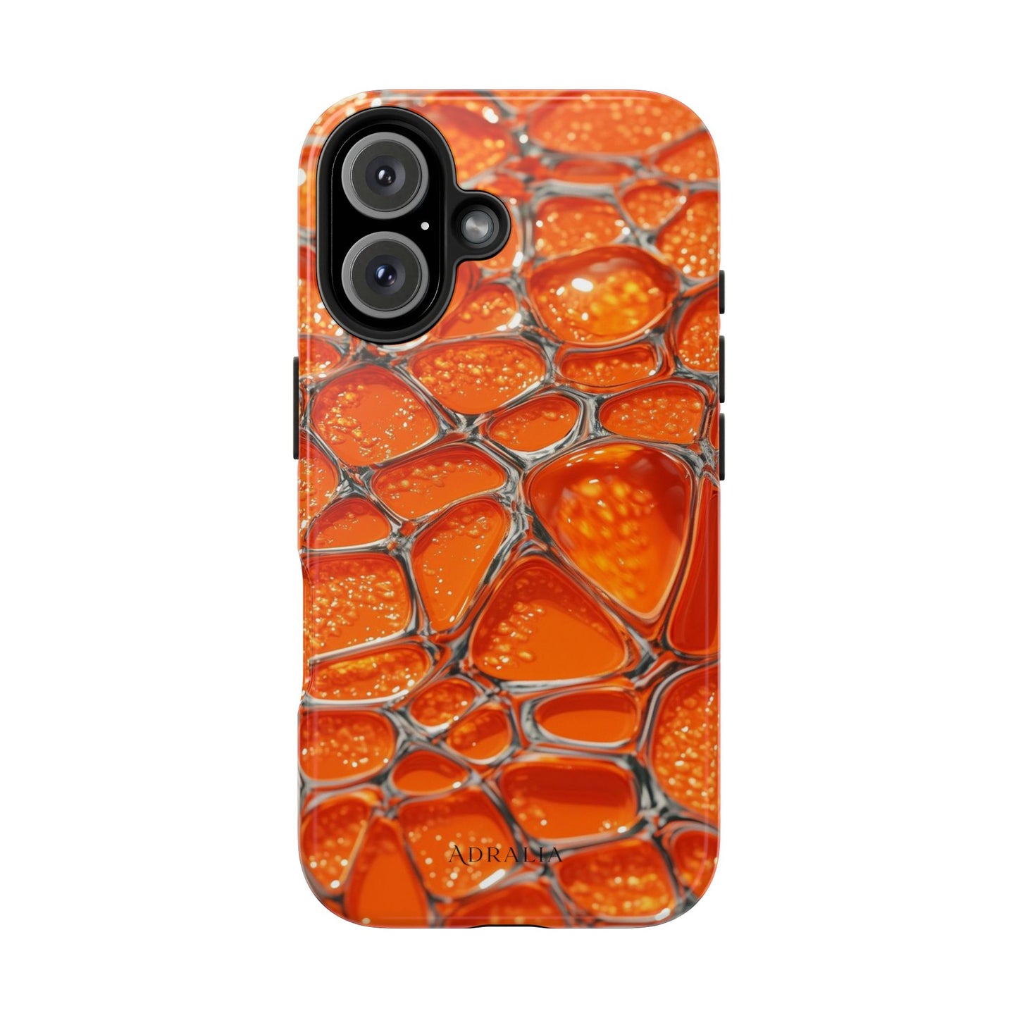 Orange Resin Abstract Tough Phone Case — Durable Protective iPhone Cover