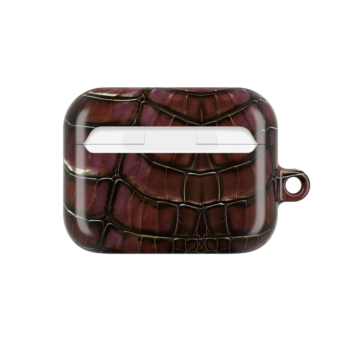 Croc-Embossed Burgundy AirPod Case – Luxe Protective Cover