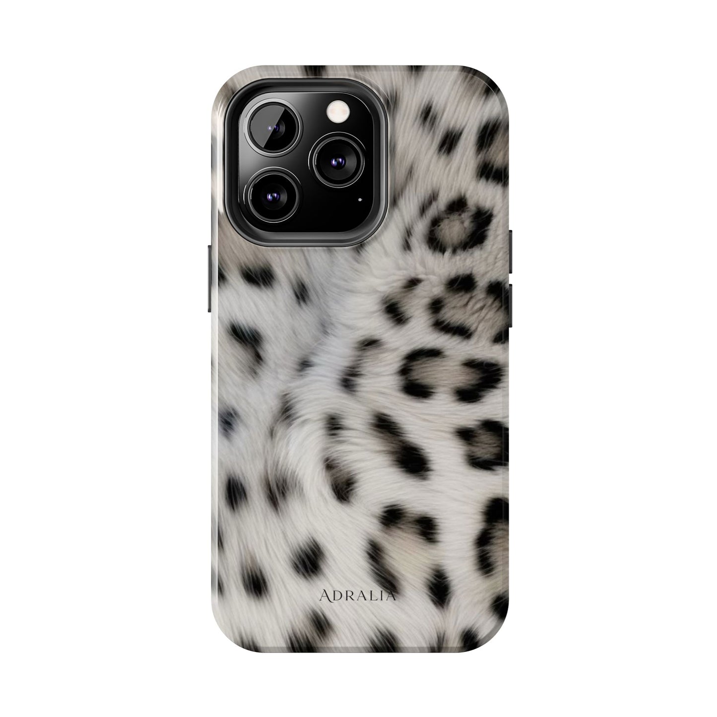 Leopard Fur Tough Phone Case — White Snow Cheetah Protective Cover