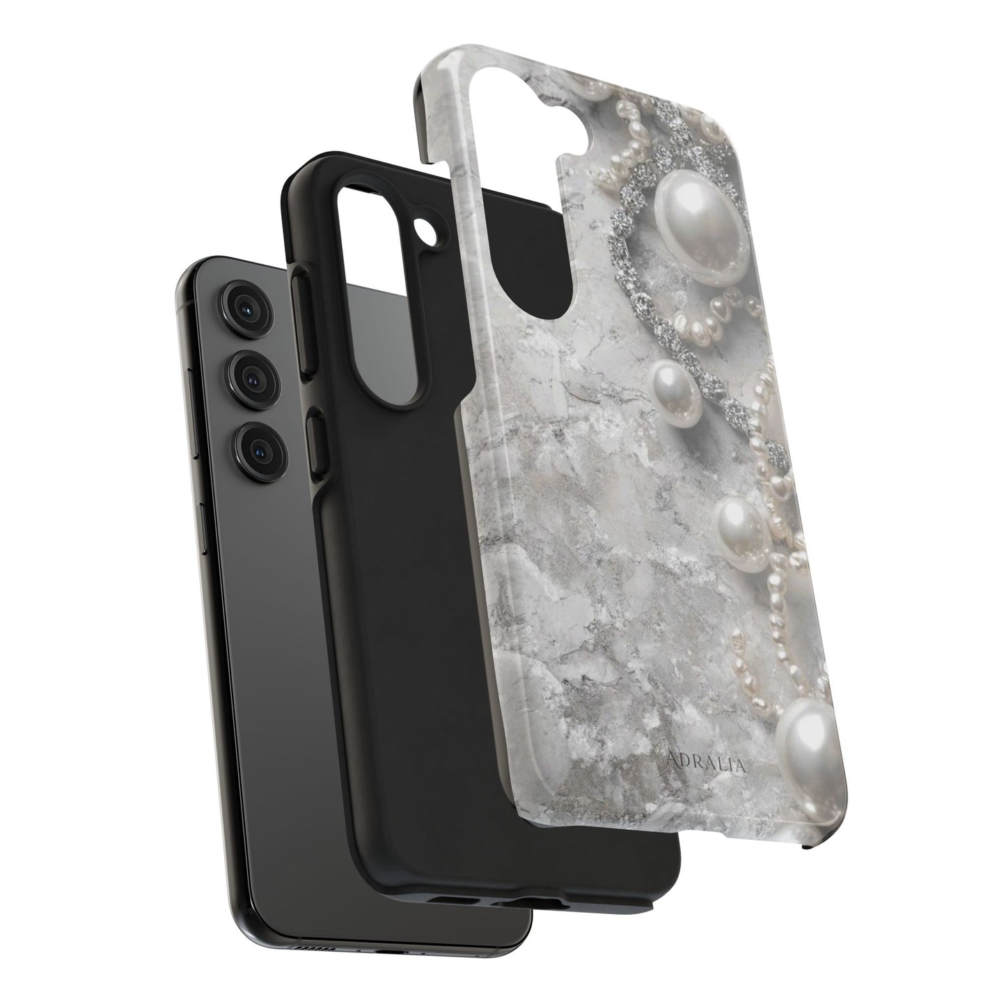 Pearl Luxe Tough Phone Case — Elegant Pearl & Crystal Protective Cover