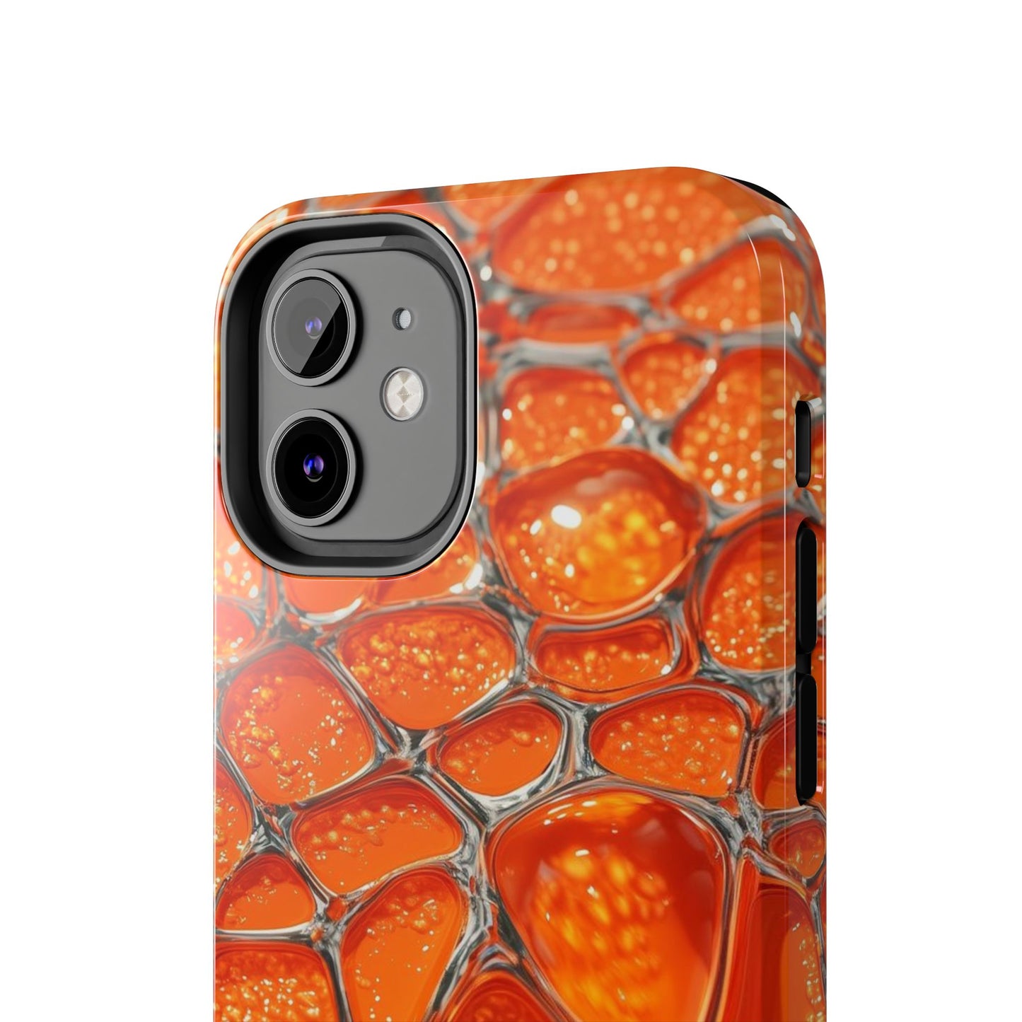 Orange Resin Abstract Tough Phone Case — Durable Protective iPhone Cover