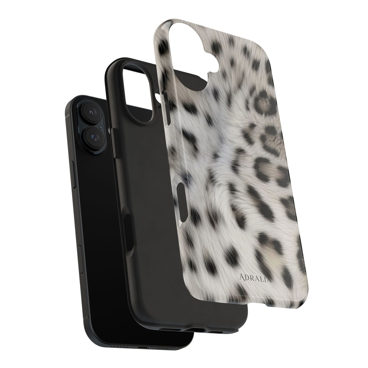 Leopard Fur Tough Phone Case — White Snow Cheetah Protective Cover