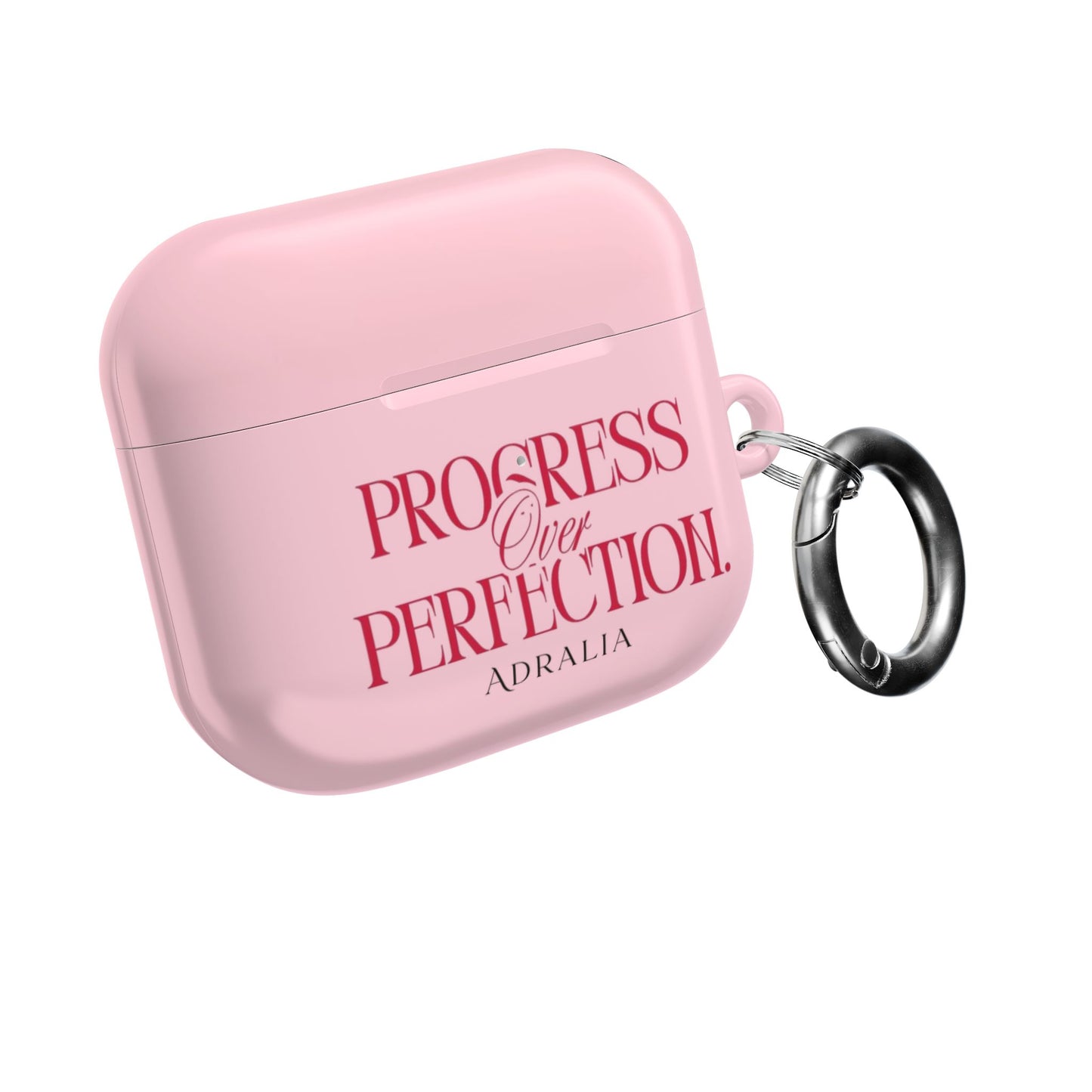 Progress Over Perfection AirPod Case — Pink Inspirational Protective Cover
