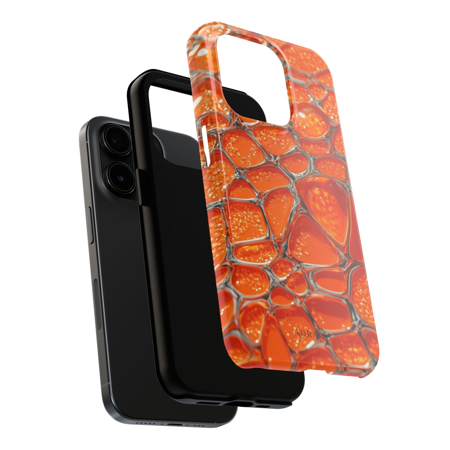 Orange Resin Abstract Tough Phone Case — Durable Protective iPhone Cover