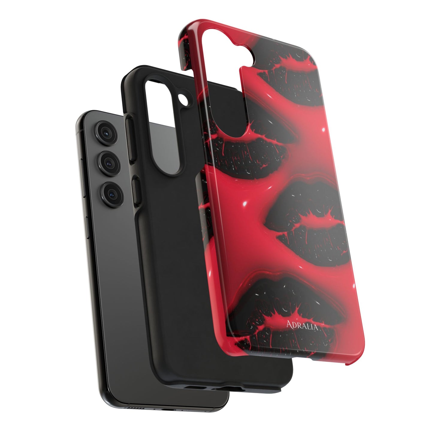 Tough Phone Case – Red Gloss Kiss Print, Shockproof Protective Cover