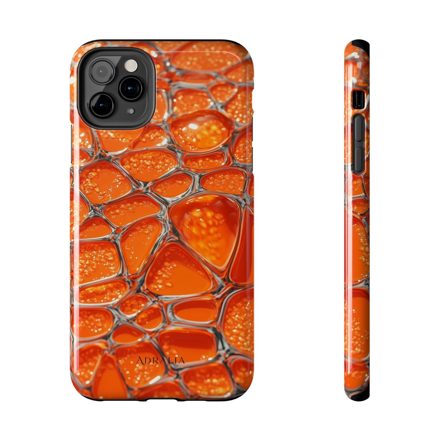Orange Resin Abstract Tough Phone Case — Durable Protective iPhone Cover