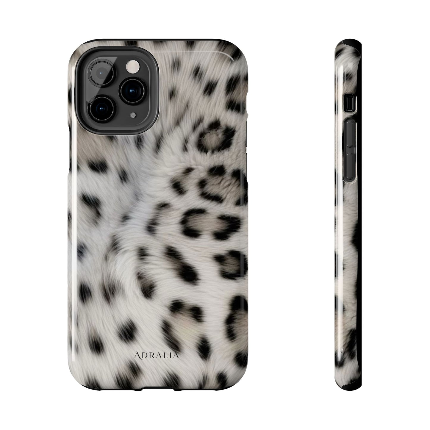 Leopard Fur Tough Phone Case — White Snow Cheetah Protective Cover