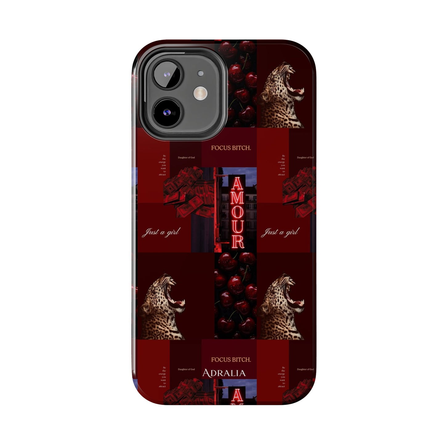 Tough Phone Case — Amour Red Leopard Graphic Protective Cover
