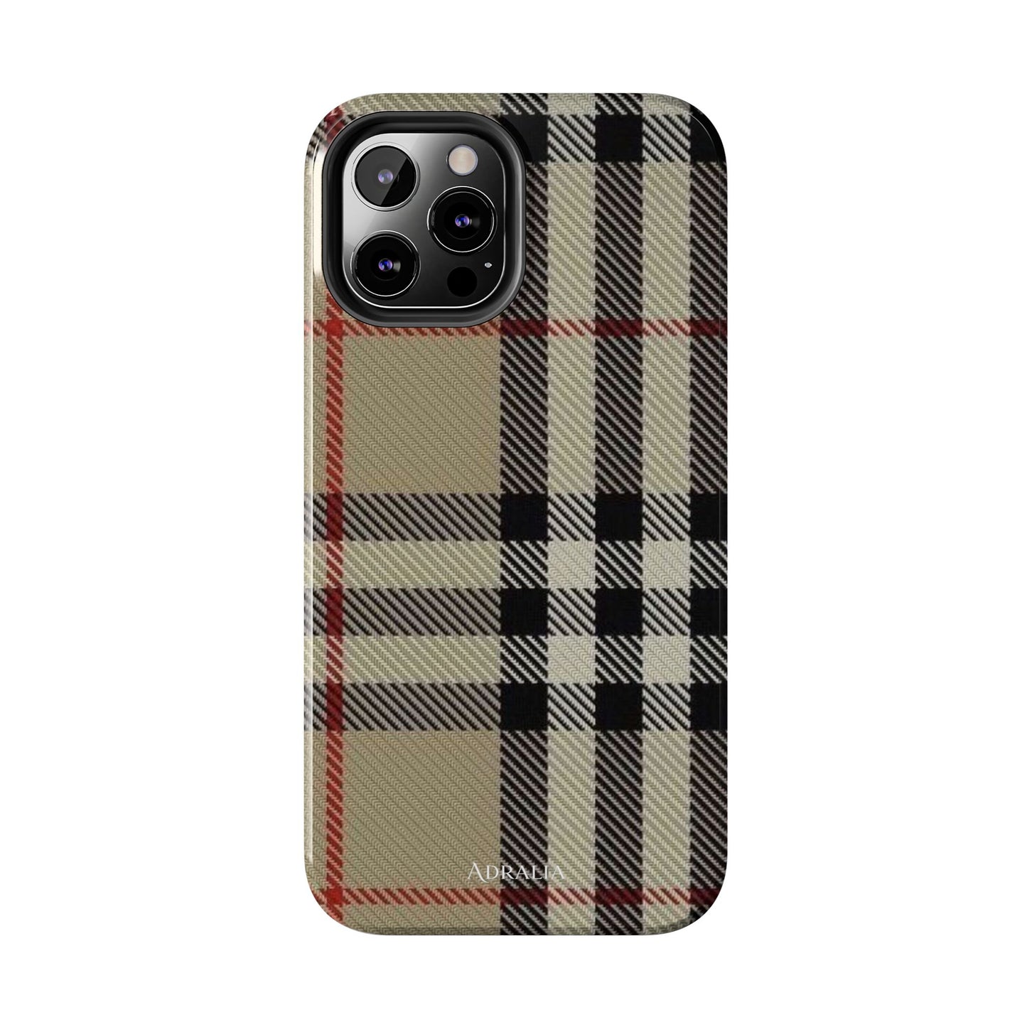 Plaid Tough Phone Case — Classic Beige Check Protective Cover