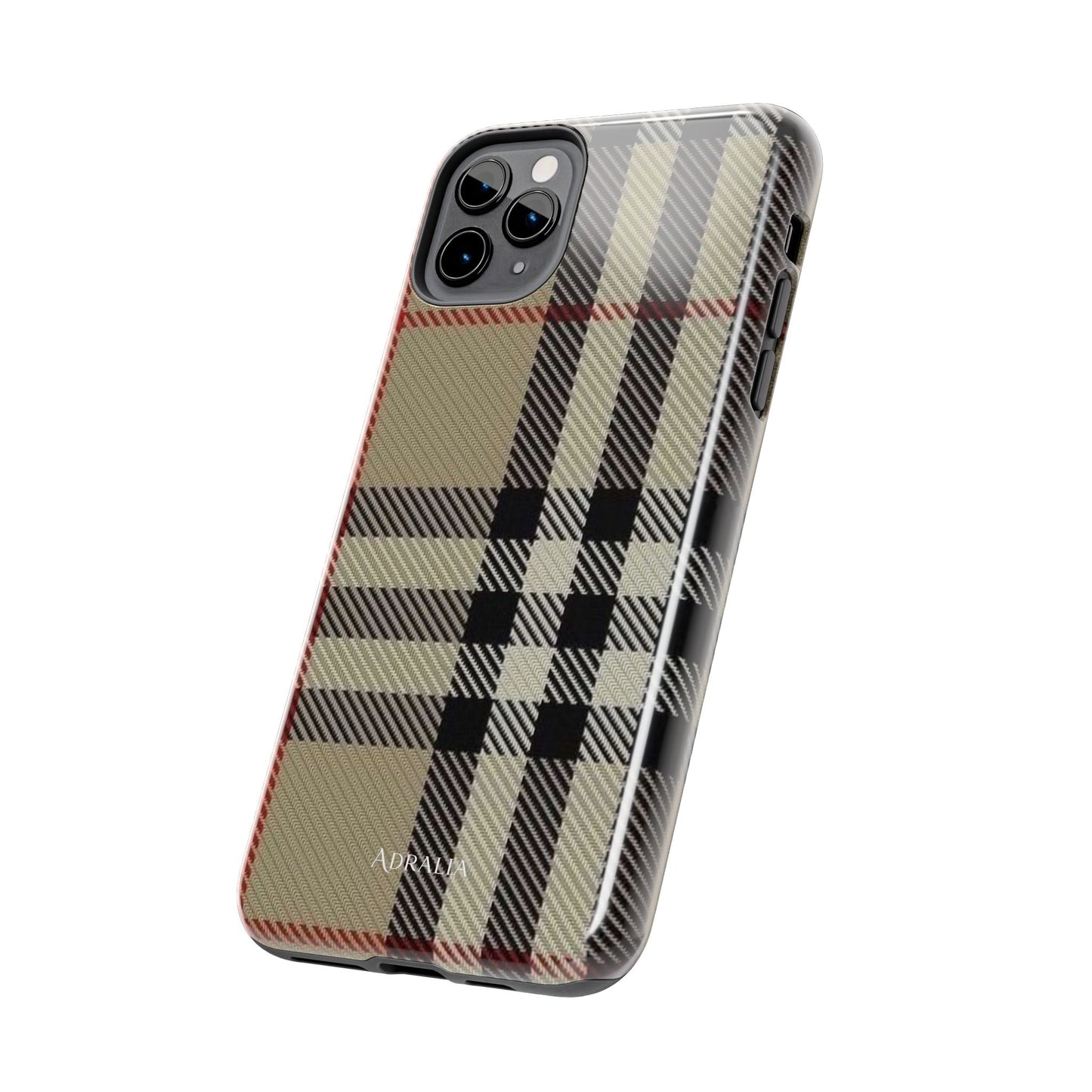 Plaid Tough Phone Case — Classic Beige Check Protective Cover