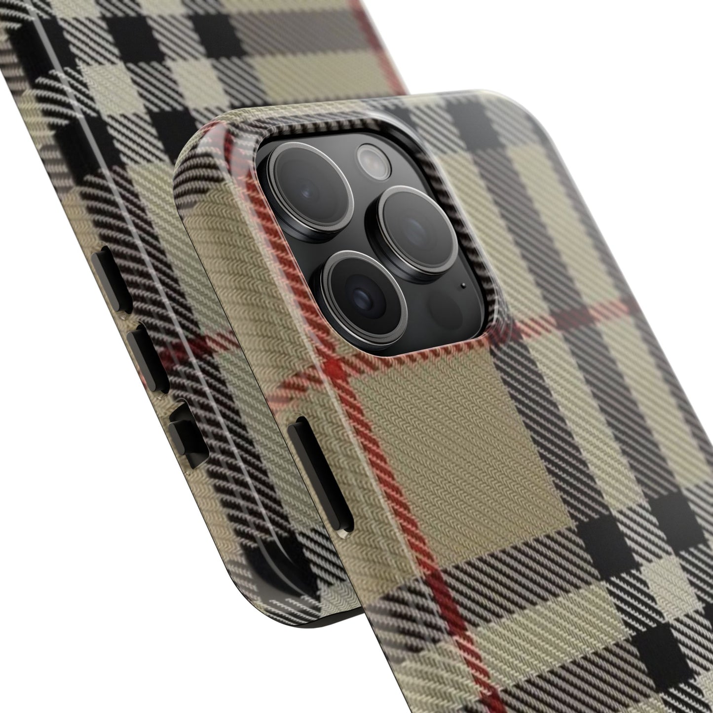 Plaid Tough Phone Case — Classic Beige Check Protective Cover