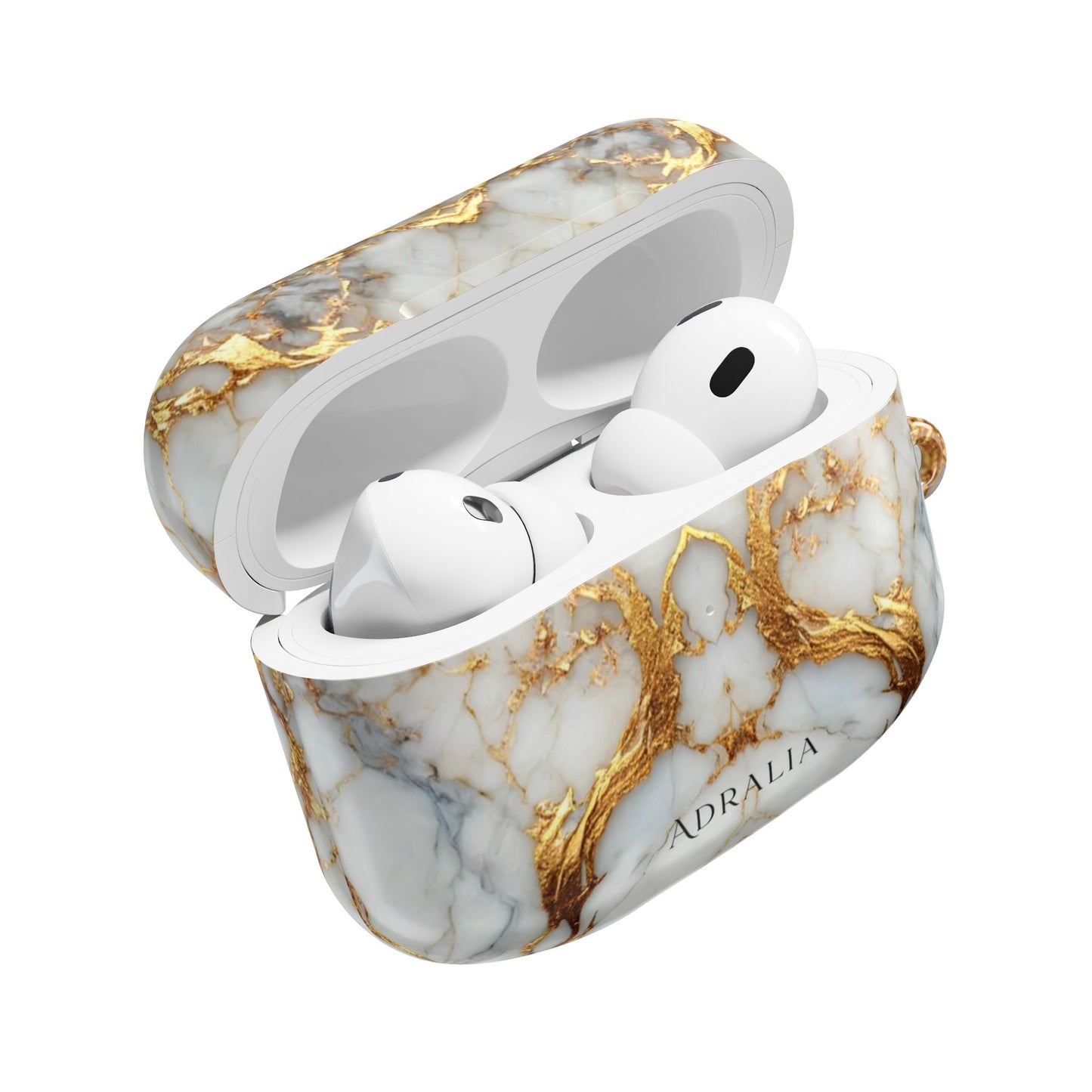 Marble Gold Luxe AirPod Case — Elegant White & Gold Charging Case Cover