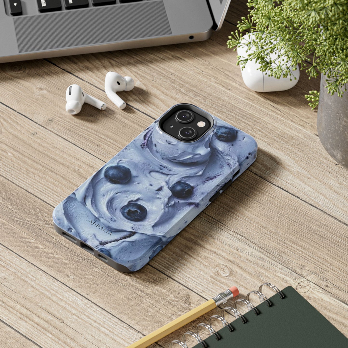 Blueberry Swirl Tough Phone Case — Protective Artistic Fruit Pattern