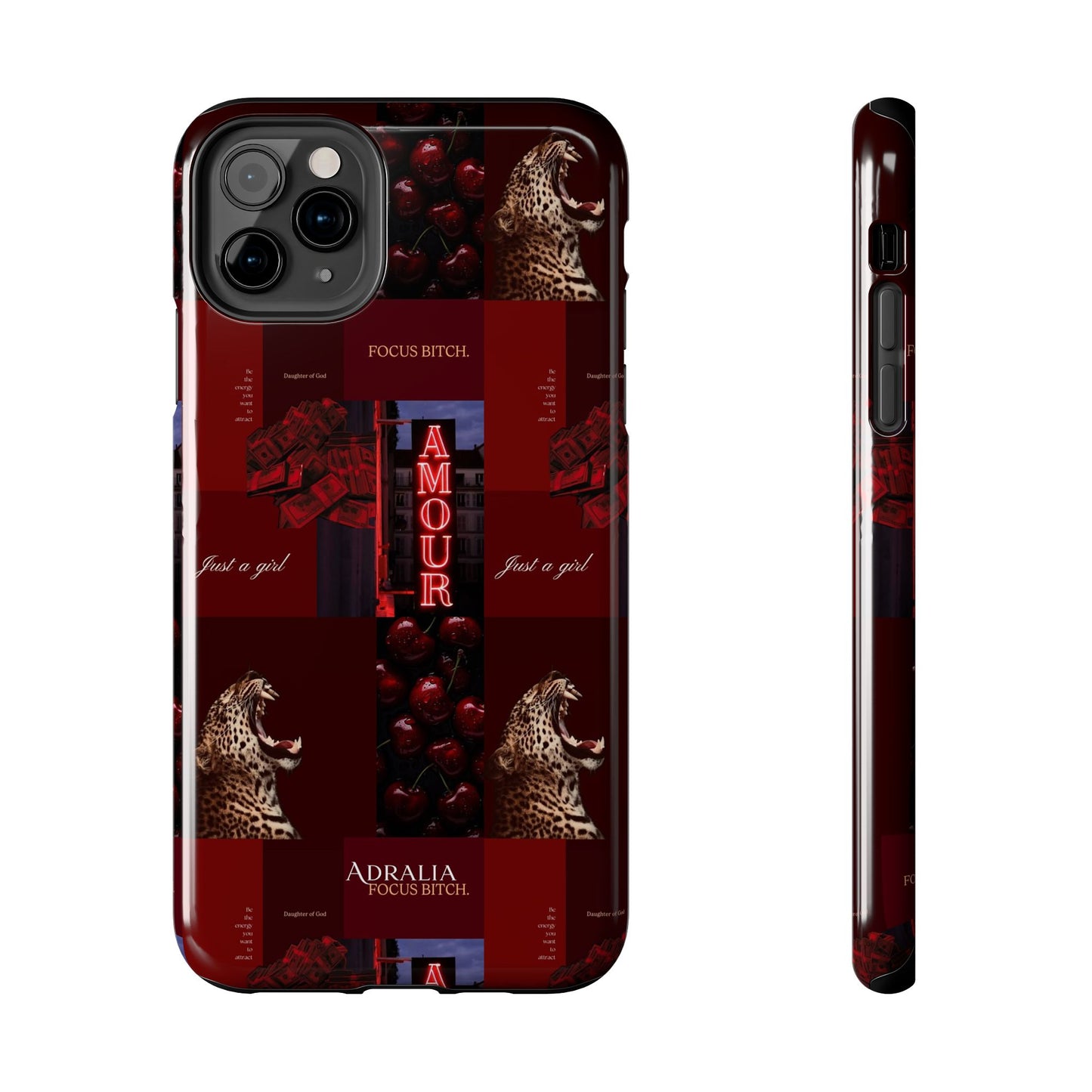 Tough Phone Case — Amour Red Leopard Graphic Protective Cover