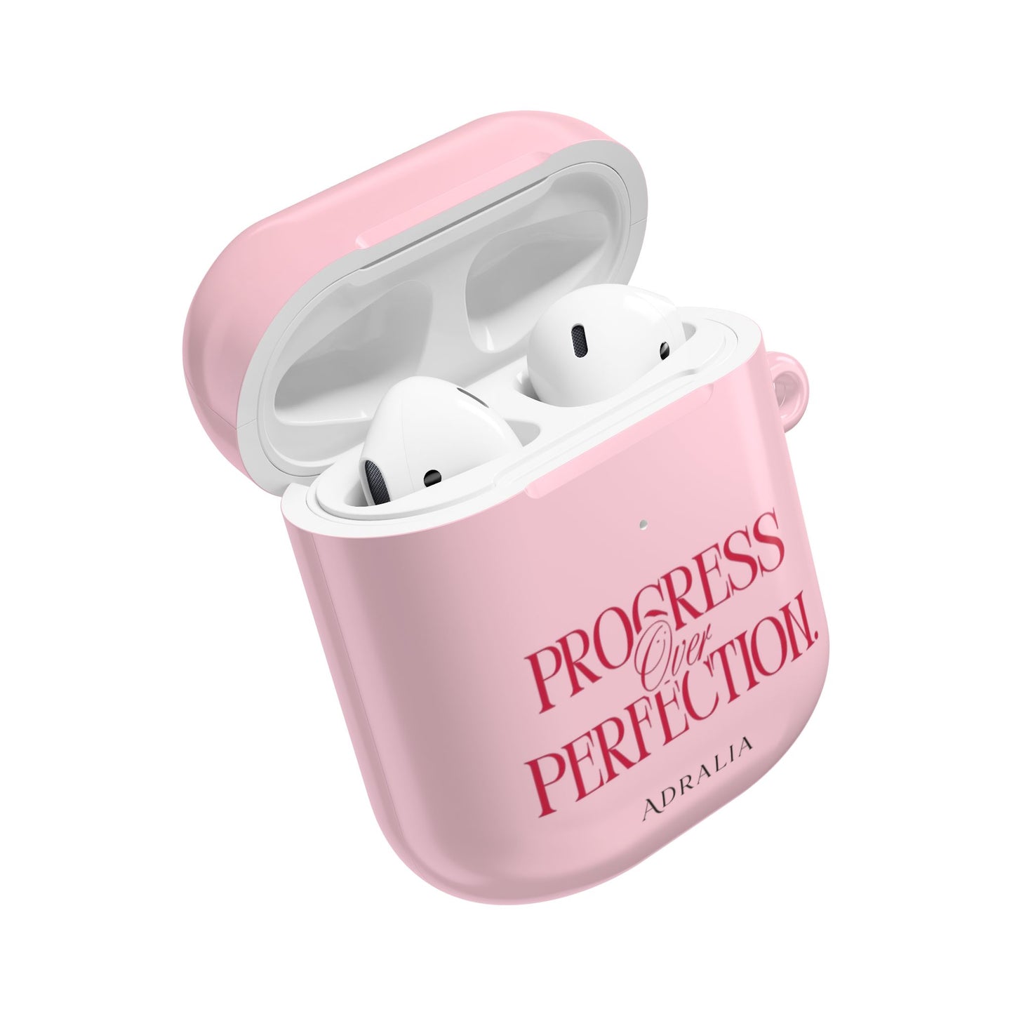 Progress Over Perfection AirPod Case — Pink Inspirational Protective Cover