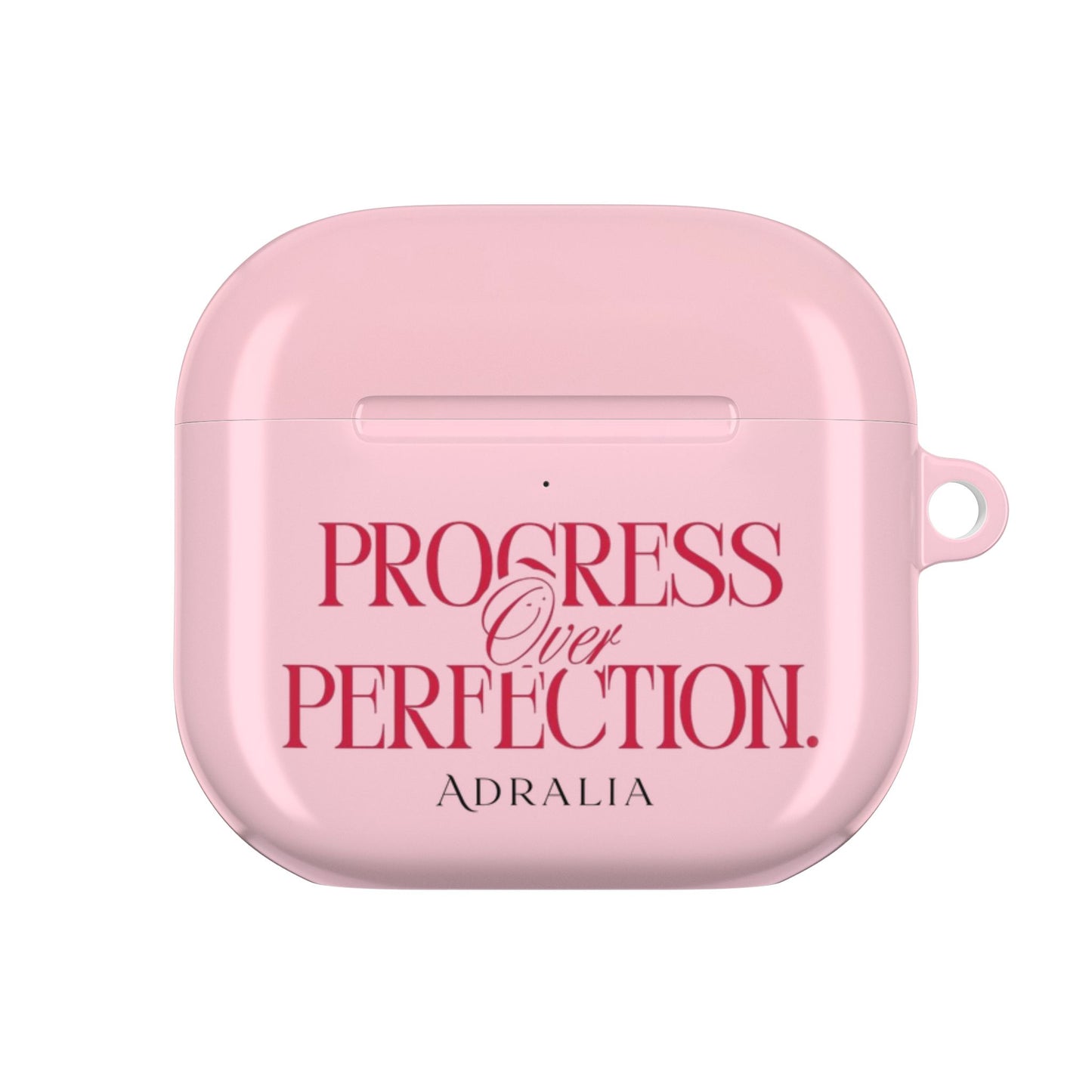 Progress Over Perfection AirPod Case — Pink Inspirational Protective Cover
