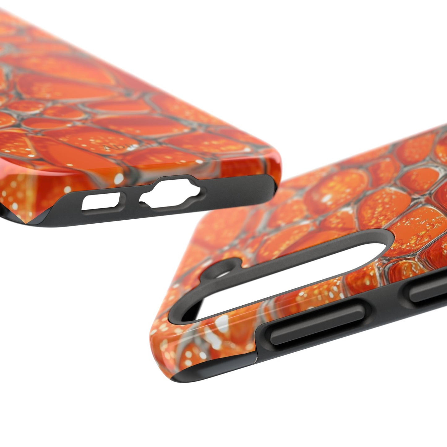 Orange Resin Abstract Tough Phone Case — Durable Protective iPhone Cover
