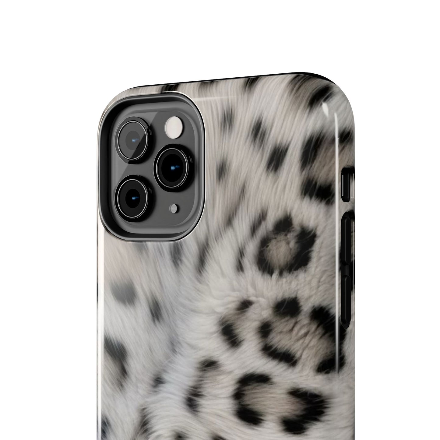 Leopard Fur Tough Phone Case — White Snow Cheetah Protective Cover