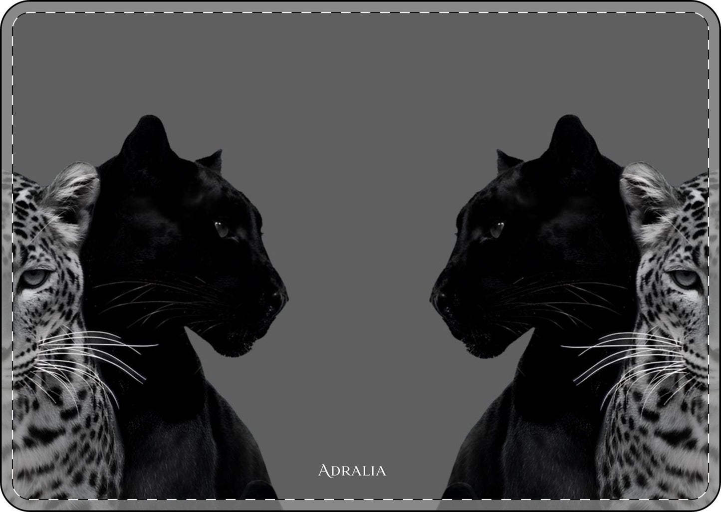 MacBook Case — Black Panther & Leopard Mirror Design, Protective Hard Shell