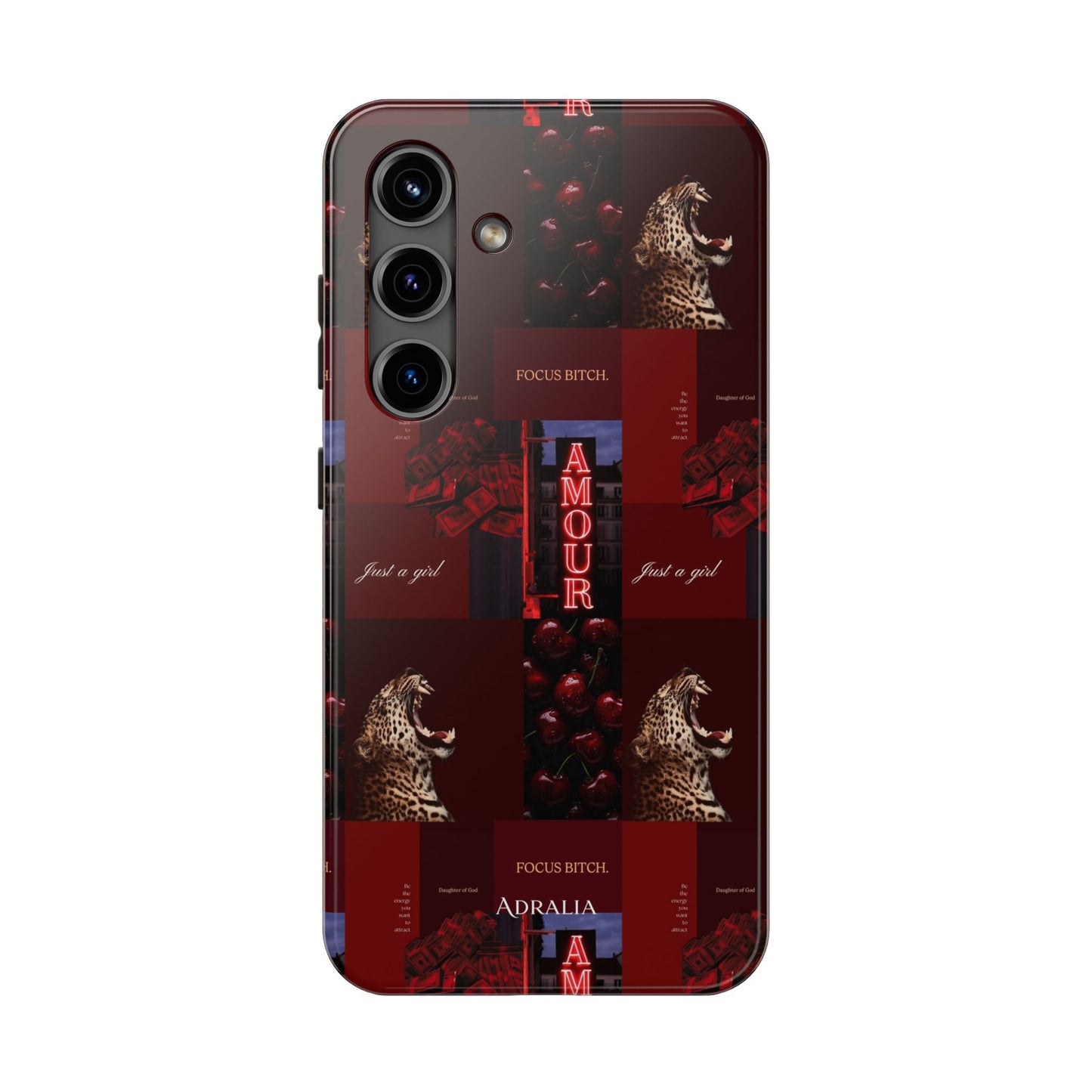 Tough Phone Case — Amour Red Leopard Graphic Protective Cover