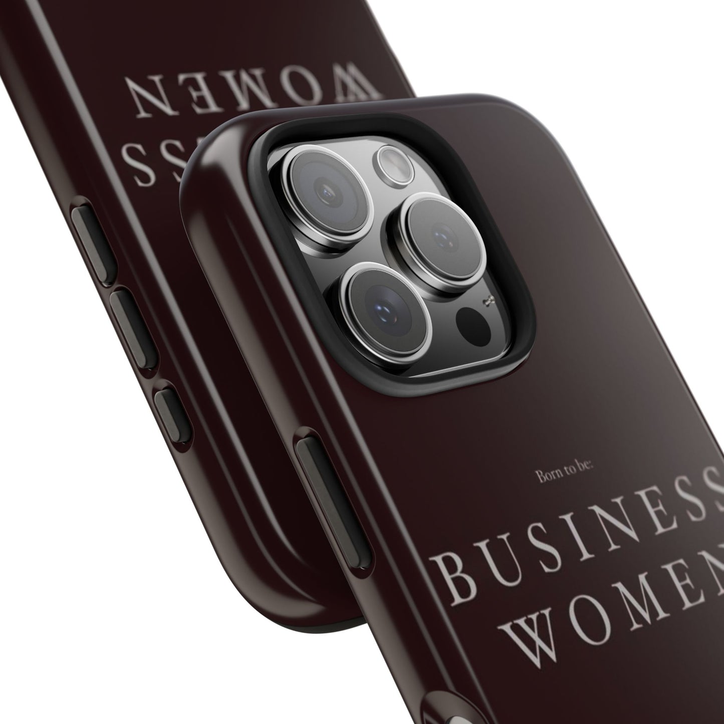Business Women Tough Phone Case — Empowering Burgundy Protective Phone Cover