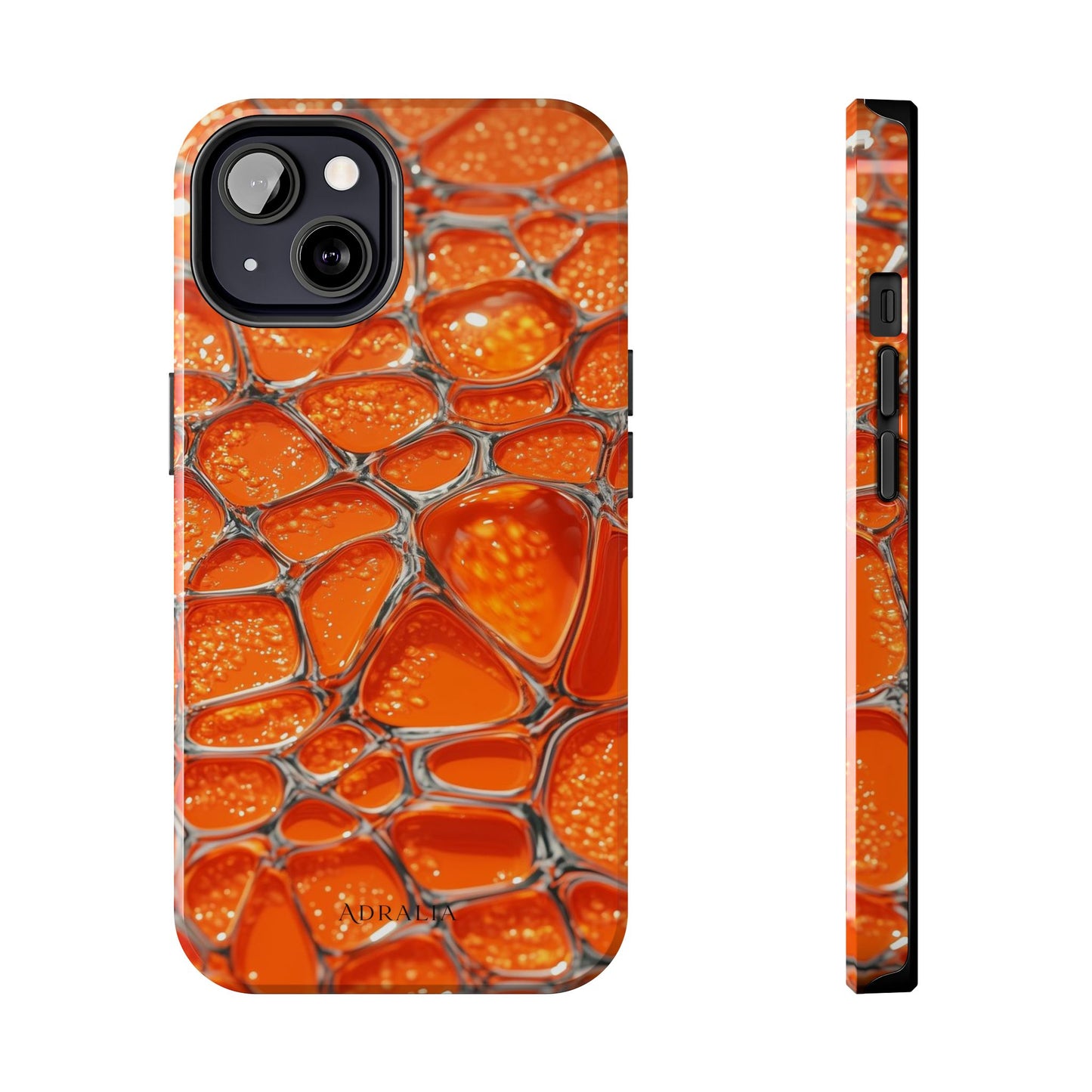 Orange Resin Abstract Tough Phone Case — Durable Protective iPhone Cover