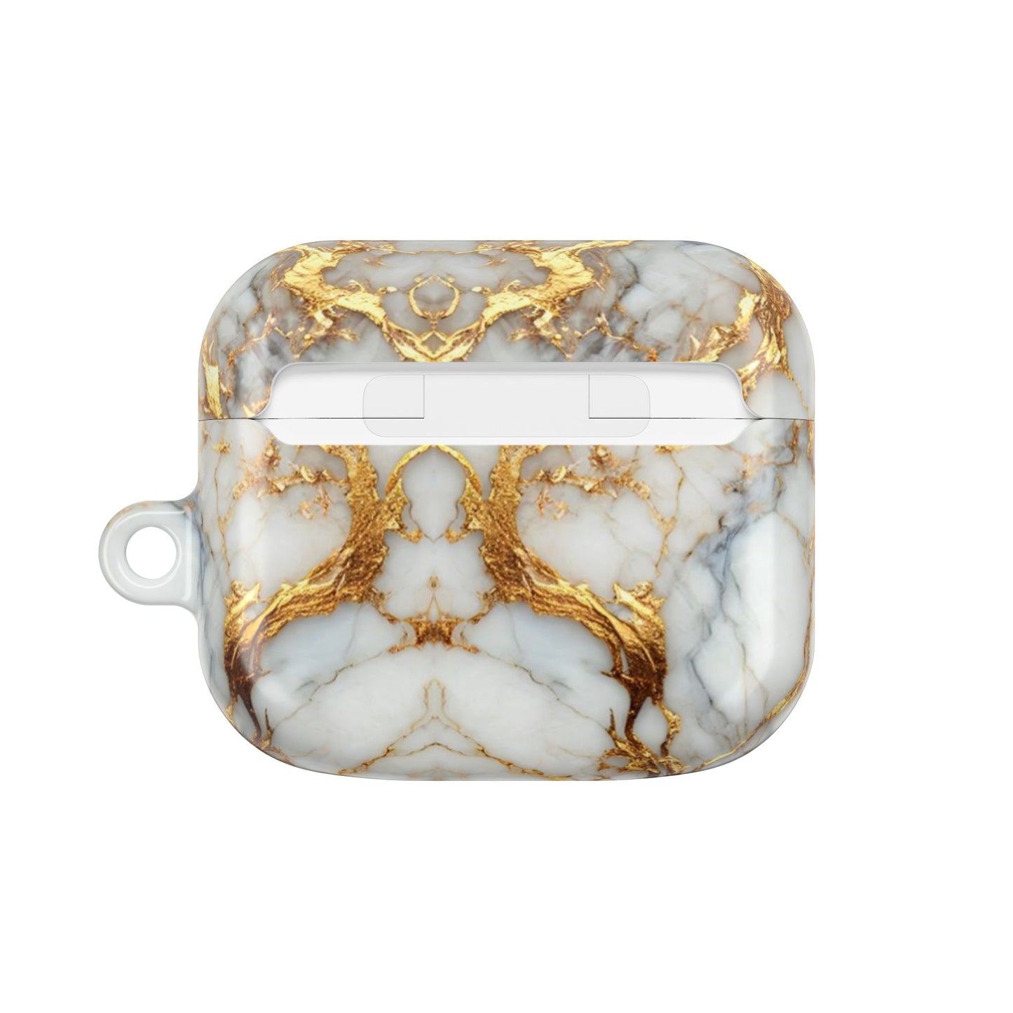 Marble Gold Luxe AirPod Case — Elegant White & Gold Charging Case Cover