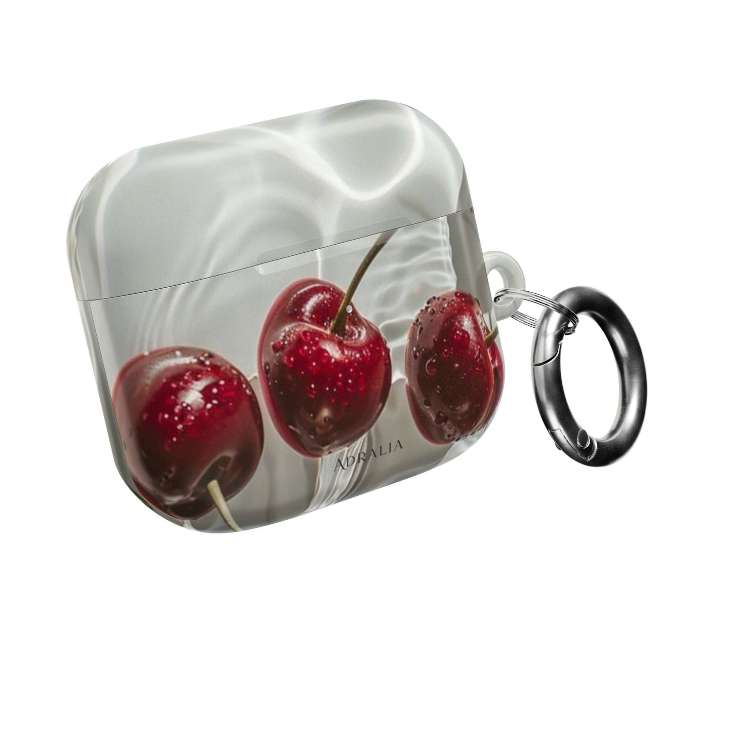 Cherry Splash AirPod Case — Glossy Red Cherry Protective Case