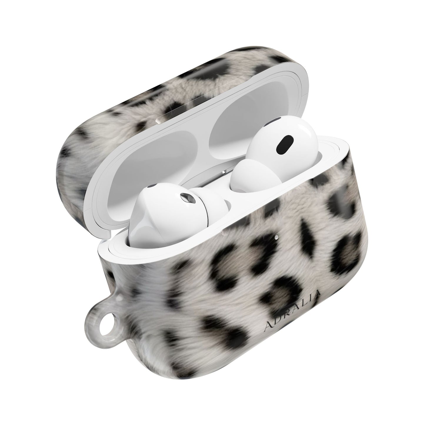 Leopard Print AirPod Case — Faux Fur Black & White Protective Cover