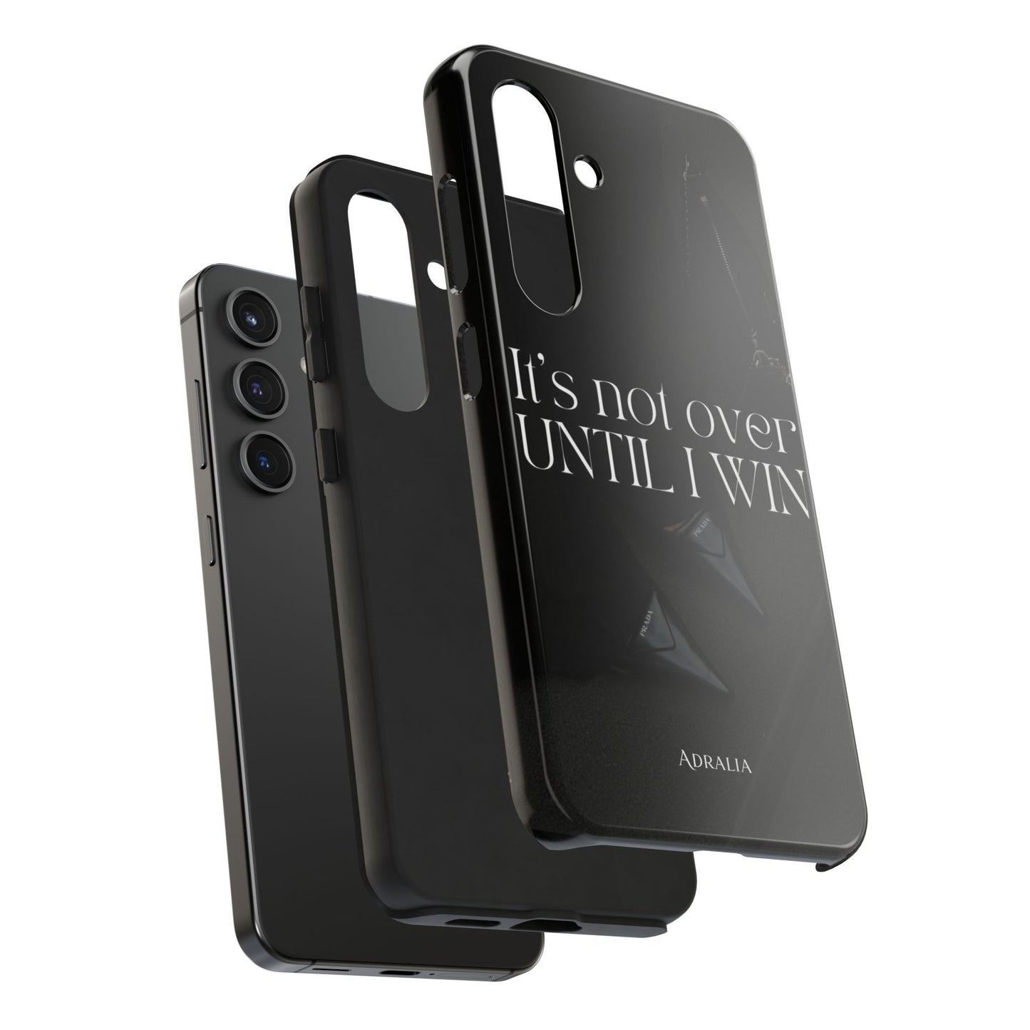 It's Not Over Until I Win Tough Phone Case — Motivational Black Protective Cover