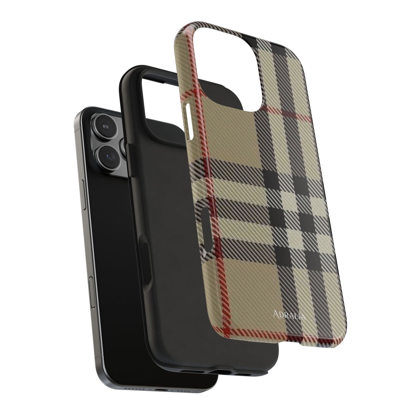 Plaid Tough Phone Case — Classic Beige Check Protective Cover