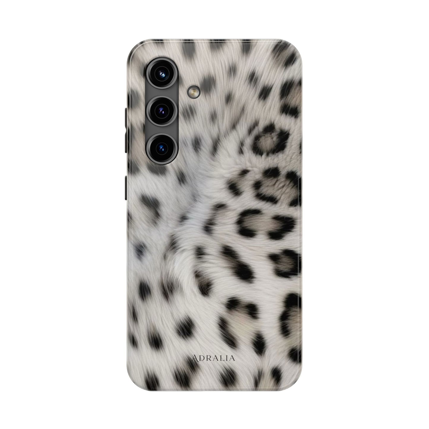 Leopard Fur Tough Phone Case — White Snow Cheetah Protective Cover