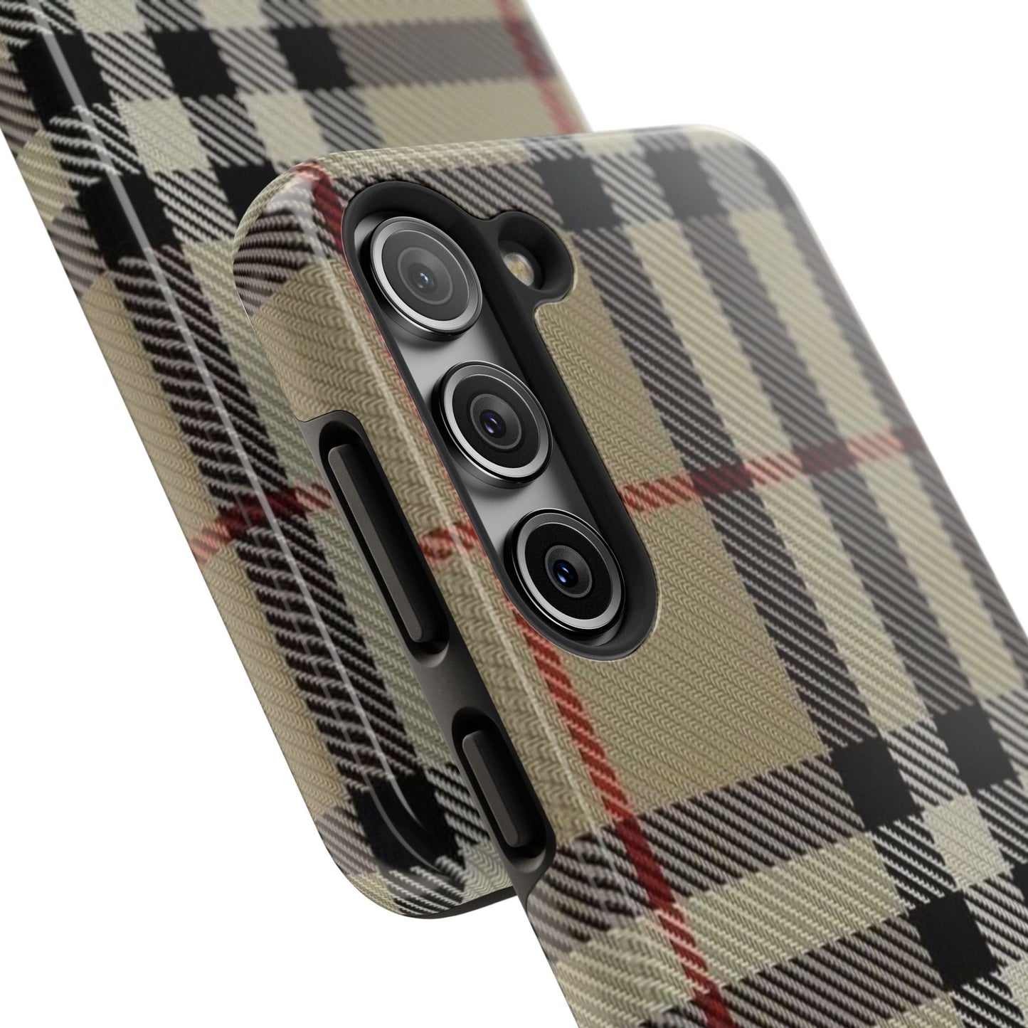 Plaid Tough Phone Case — Classic Beige Check Protective Cover