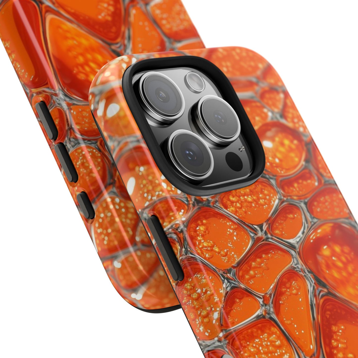 Orange Resin Abstract Tough Phone Case — Durable Protective iPhone Cover