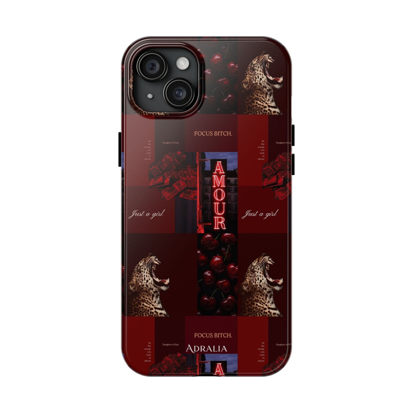 Tough Phone Case — Amour Red Leopard Graphic Protective Cover
