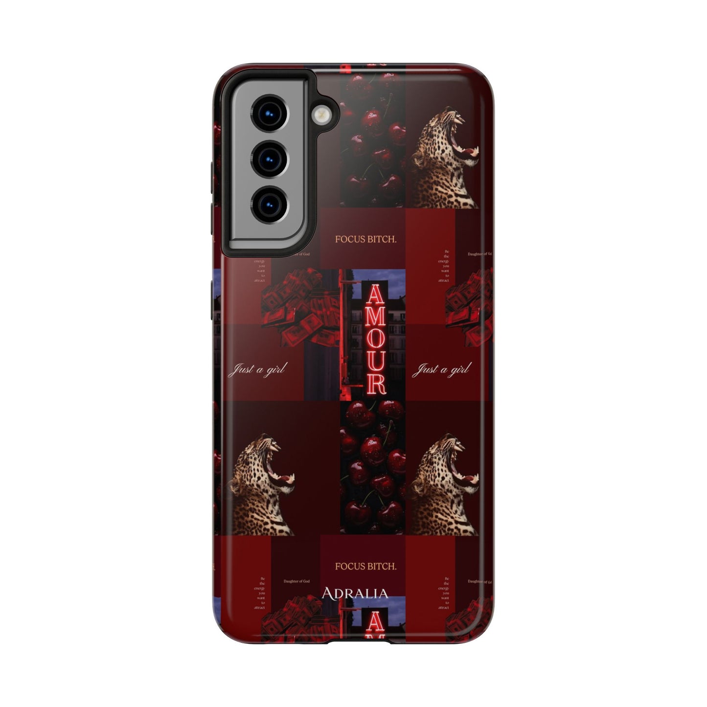 Tough Phone Case — Amour Red Leopard Graphic Protective Cover