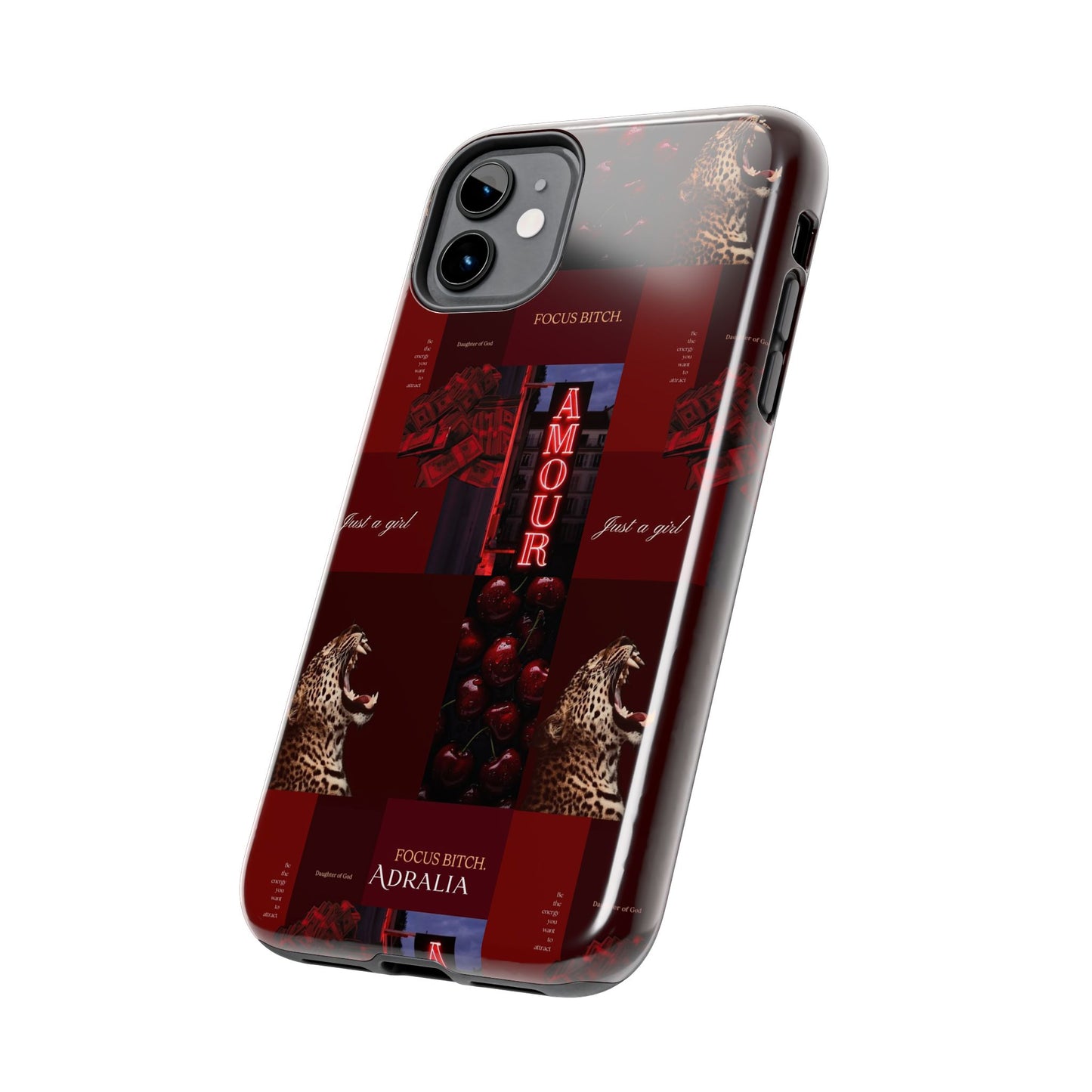 Tough Phone Case — Amour Red Leopard Graphic Protective Cover